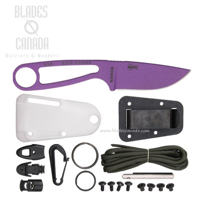 (image for) ESEE Izula w/KIT Fixed Blade Knife, 1095 Carbon Purple, Molded Sheath, IZULA-PURP-KIT